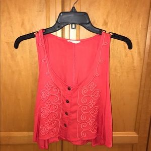 Free to Fly Pink Embroidered Tank